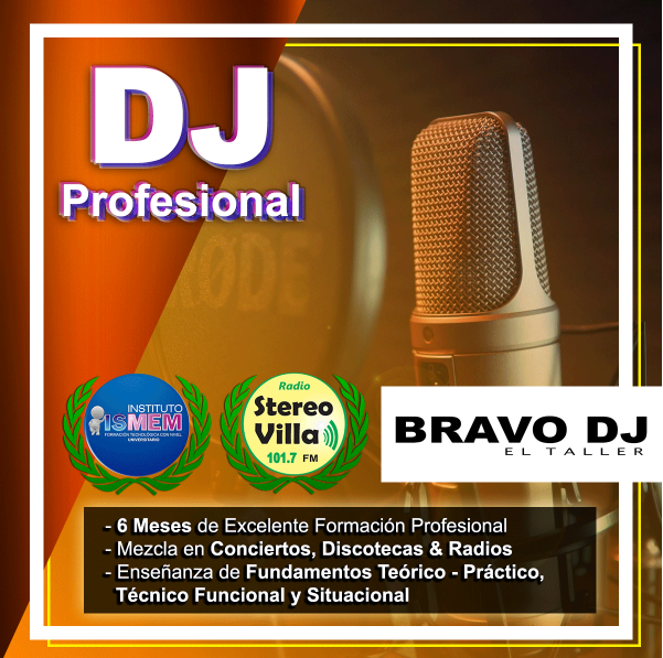 Diseño dj profesional amarillo